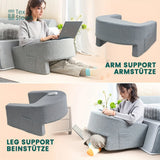 Reading Pillow for Gaming, Extra Large Arm Rest Pillow for Adult, Memory Foam Bed Rest Pillow for Reading, Working,with Rem，1 PC