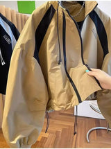 Elegant Stand Collar Zip Jacket for Women