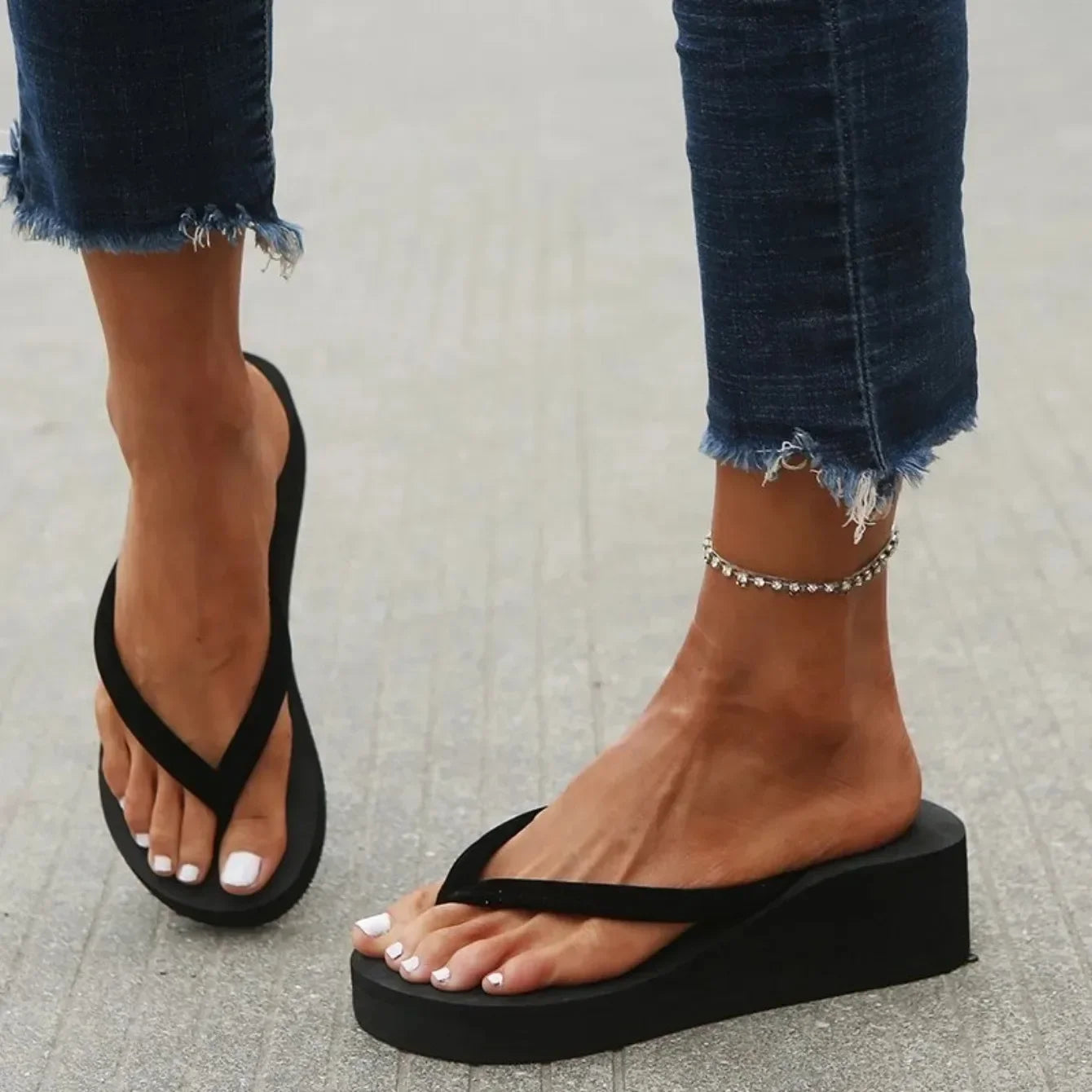 Women's Wedge Platform Slides — EVA Beach & Home Sandals