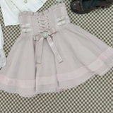 2025 Japanese Kawaii Short Skirt Sets Sweet Ruffles Off Shoulder Bow Shirt Gown Faldas Y2k Aesthetic Mini Skirts Lolita Full Set