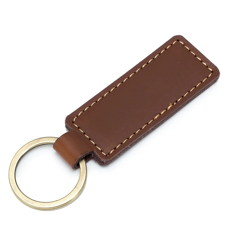 Free Customized Fashion Women Genuine Leather Keychain Vintage Creative Pendant Handmade Small Gift DIY Present Car Key Chain