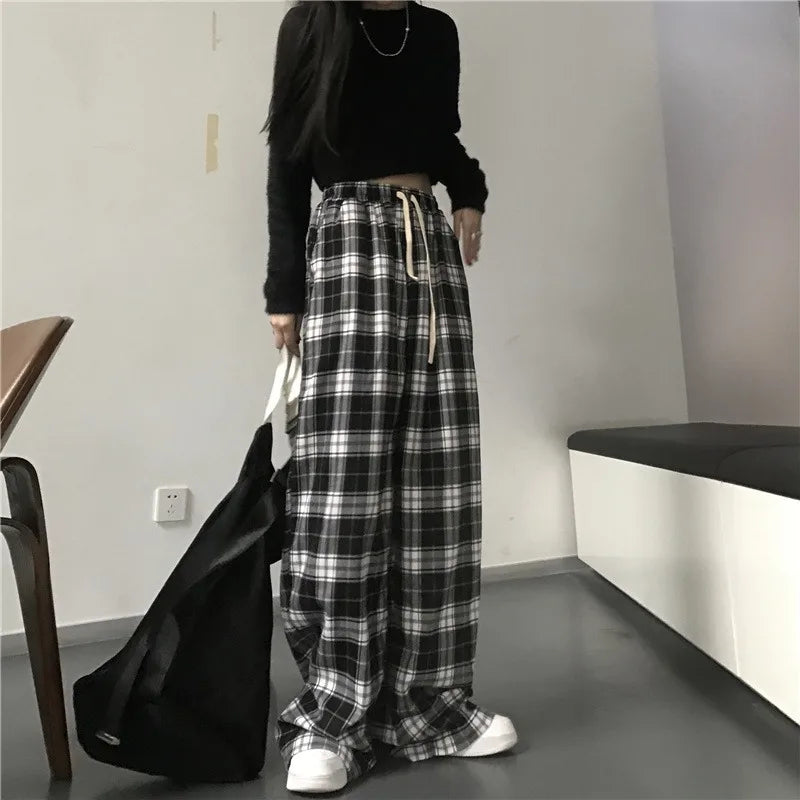 Oversize Plaid Hip-Hop Sweatpants
