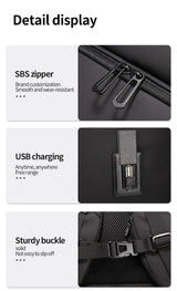 Fenruien Business Waterproof Backpacks USB Charging Men Backpack Fit 15.6 Inch Laptop Travel 35L Large Capacity Backpack