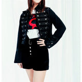 Split-Button Cropped Denim Jacket – Streetwear Jean Outerwear