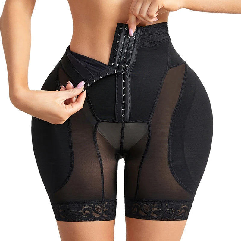 Women’s High-Waisted Padded Butt Lifter & Hip Enhancer Shorts
