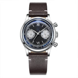 ADDIESDIVE 38MM AD2037 Men Multifunctional Chronograph Watches 10Bar Diving Leather Belt Timing Clocks Quartz Watch Relogios
