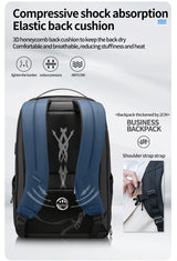 Fenruien Business Waterproof Backpacks USB Charging Men Backpack Fit 15.6 Inch Laptop Travel 35L Large Capacity Backpack