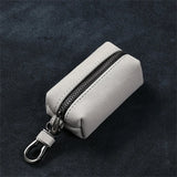 Portable Keychain Wallet for Men Women Large-Capacity Double Zipper Key Pouch Bag Suede Leather Key Case Unisex Coin Purse