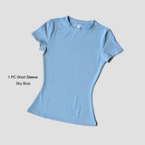 Quick-Drying Gym Leggings Set Sport Suit Short Sleeve Breathable Stretchy Slim Fitness Active Top Tight Gym Set