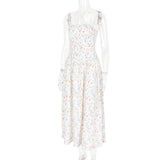 Floral Print Spaghetti Strap Midi Sundress - Elegant Boho Chic Summer Beach Dress