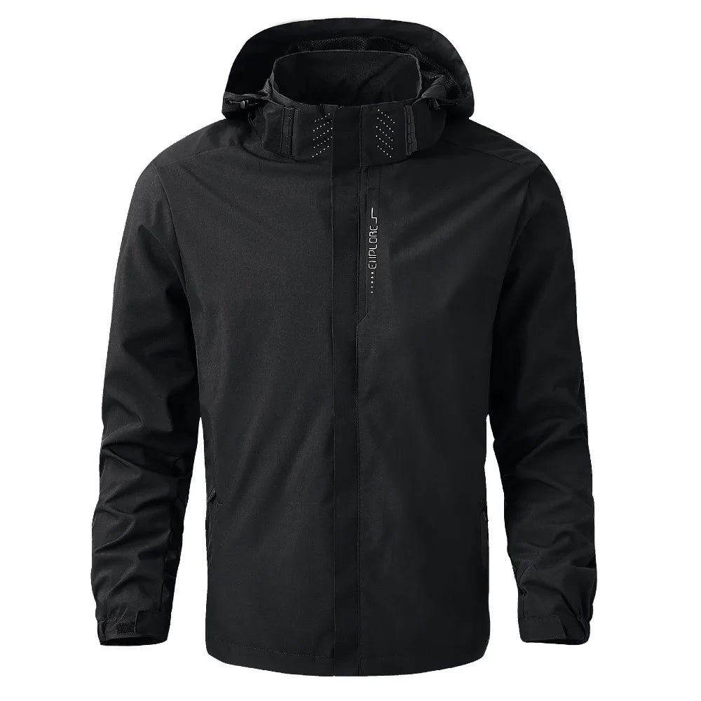 Men’s Hooded Rain Jacket with Detachable Hood
