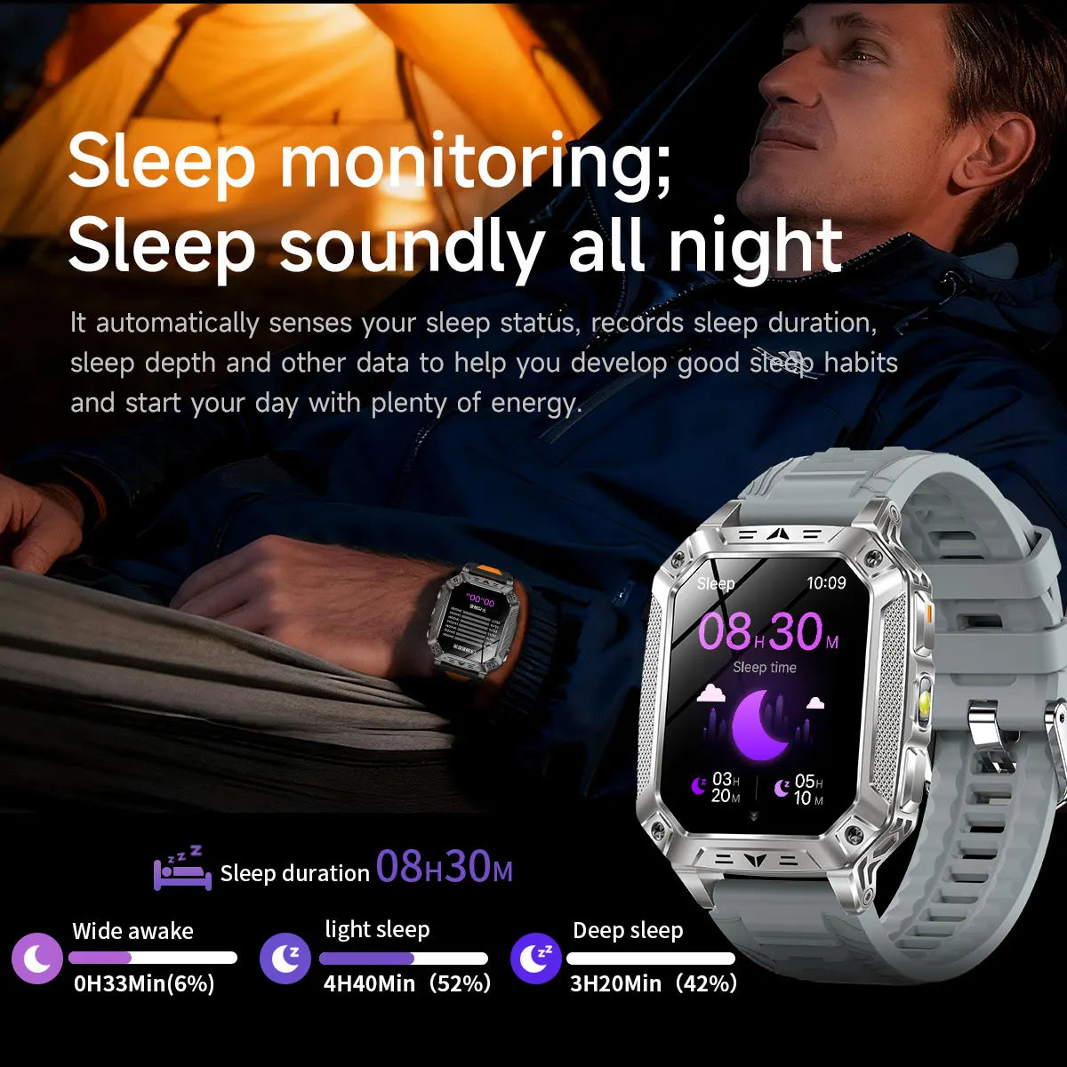 2026 Military-Grade Outdoor Sports Smartwatch 1400mAh