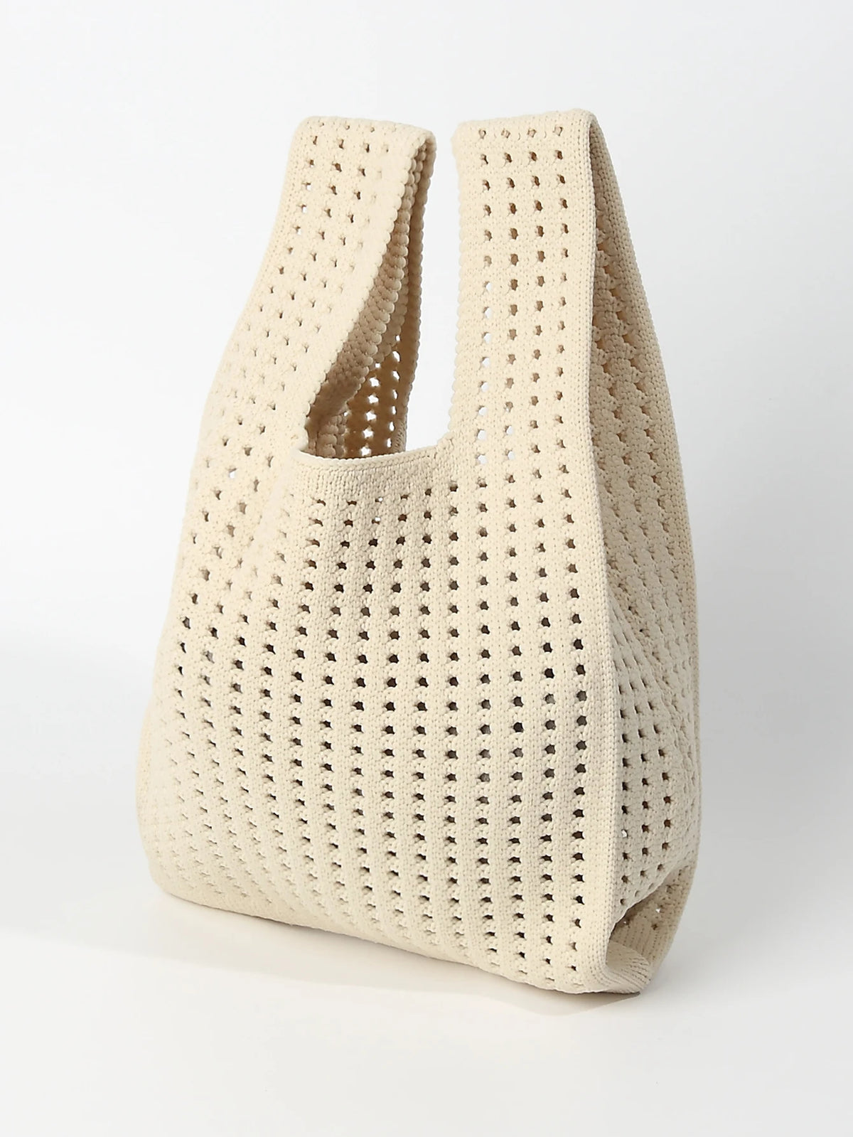 Handmade Knit Handbag Women Mini Shoulder Bag Female Casual Color Wide Stripe Plaid Tote Bag Student Cell Phone Package
