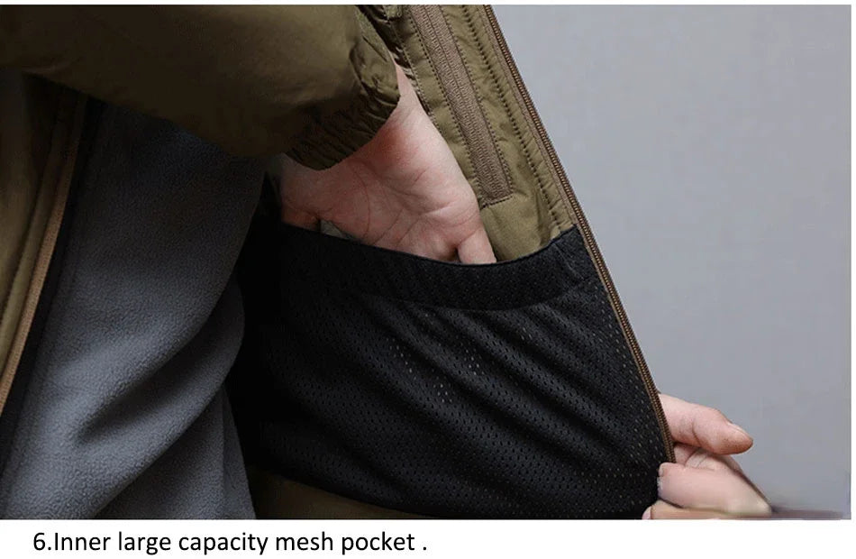 Men's Tactical Winter Down Jacket – Waterproof Outdoor Parka