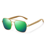 GM Fashion Retro Metallic Square Sunglasses for Women and Men Luxury Designer Brands Popular Driving Bamboo and Wood Sunglasses