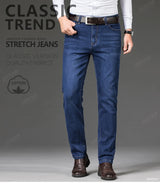 Cotton Men's Jeans Denim Pants Brand Classic Clothes Overalls Straight Trousers for Men Black Oversize Large Size 35 40 42 44 46