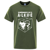 Men's T-shirt Top Quality Cotton Schrodinger's Cat Print Summer Short Sleeve Men T Shirt Casual The Big Bang Theory Mens Tshirt