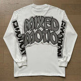 Mixed Emotion Oversized Cotton Long Sleeve T-Shirt