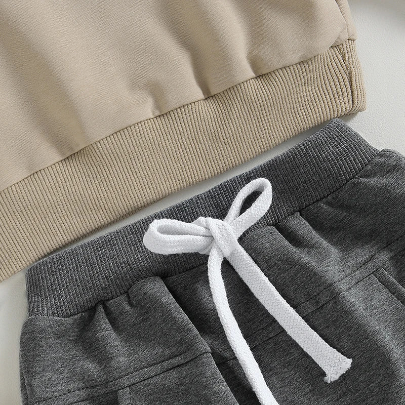 Toddler Boy "Little Dude" 2-Piece Fall/Winter Outfit | Long Sleeve Sweatshirt & Pants Set