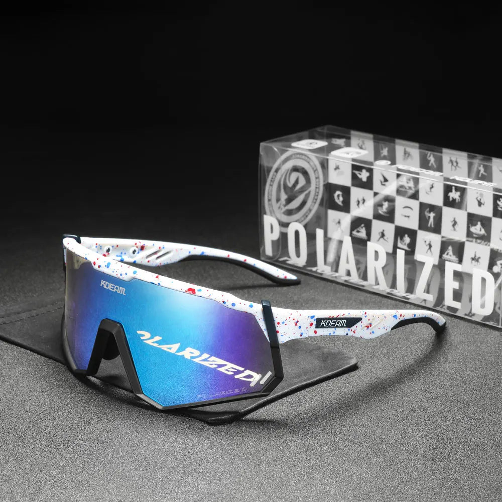 KDEAM High-End Sports Sunglasses Polarized Men's Cycling Glasses Dismountable TR90 Frame And Nose Pads Easy To Exchange