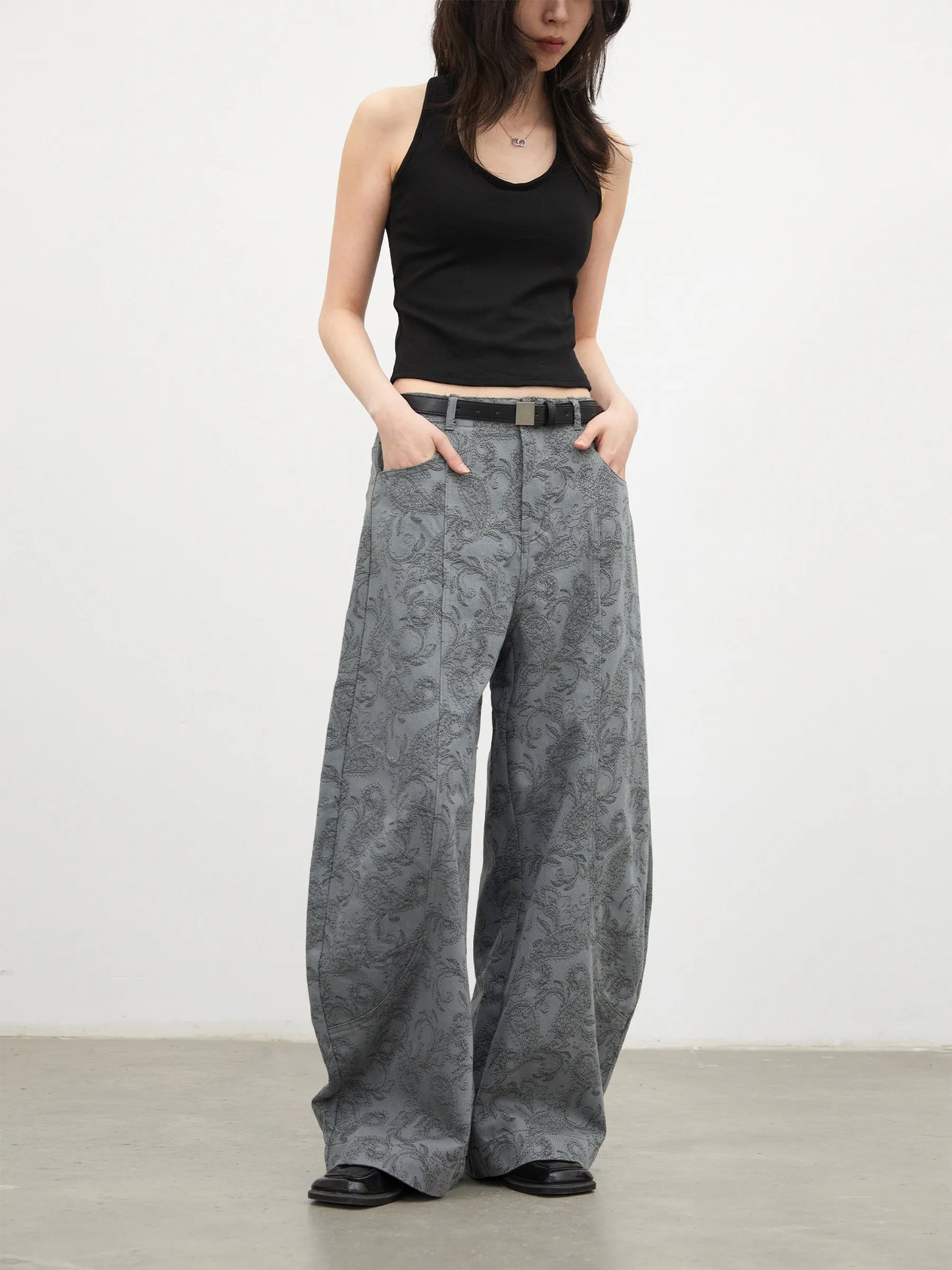 CHIC VEN New Women Jeans Loose Casual High Waist Wide Leg Denim Pants Paisley Female Trousers Spring Autumn 2026