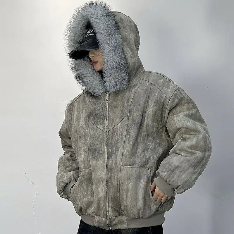 Men's Cotton Jacket – Eagle Embroidery & Tie-Dye