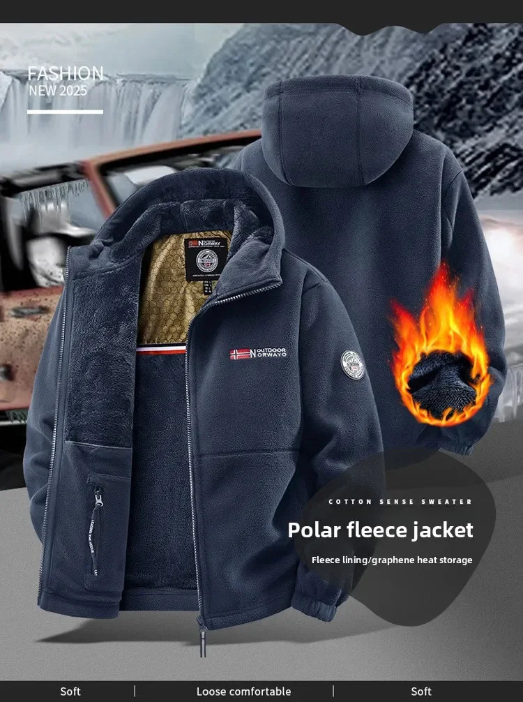 Men's Hooded Fleece Jacket – Warm Outdoor Layer