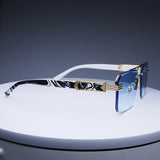 Rimless Rectangle Sunglasses – UV400 Unisex Shades