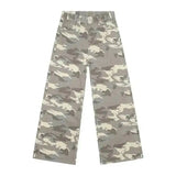 Men's Washed Blue Loose Straight-Leg Jeans