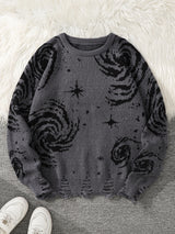 Men's Abstract Star Knit Crew Neck Sweater