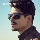CAPONI Men's Polarized Photochromic Square Sunglasses