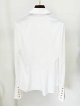 Rose Metal Button Halter Mini Skirt | Elegant High Street