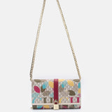 CH Women Crossbody Bag Floral Print Chain Shoulder Bag Fashion Designer Flap Bag Luxury PU Leather Purse For Daily Use