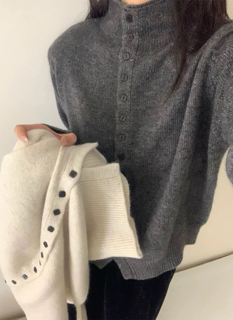 Women's Stand Collar Knit Cardigan