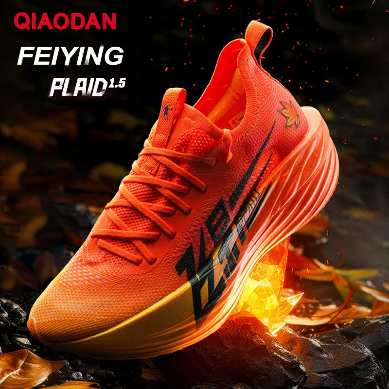 QIAODAN Feiying Plaid 1.5 Men 2025 Professional Marathons Running Shoes Anti-slip Shock-Absorbant Breathable Sneakers BM23240290