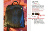 Zency Women's Crocodile Leather Backpack 100% Genuine Natural Travel Work School Bag with Notebook Compartment Laptop Carry-on
