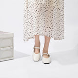 AIYUQI Mary Jane Ballet Flats | Genuine Leather Square Toe
