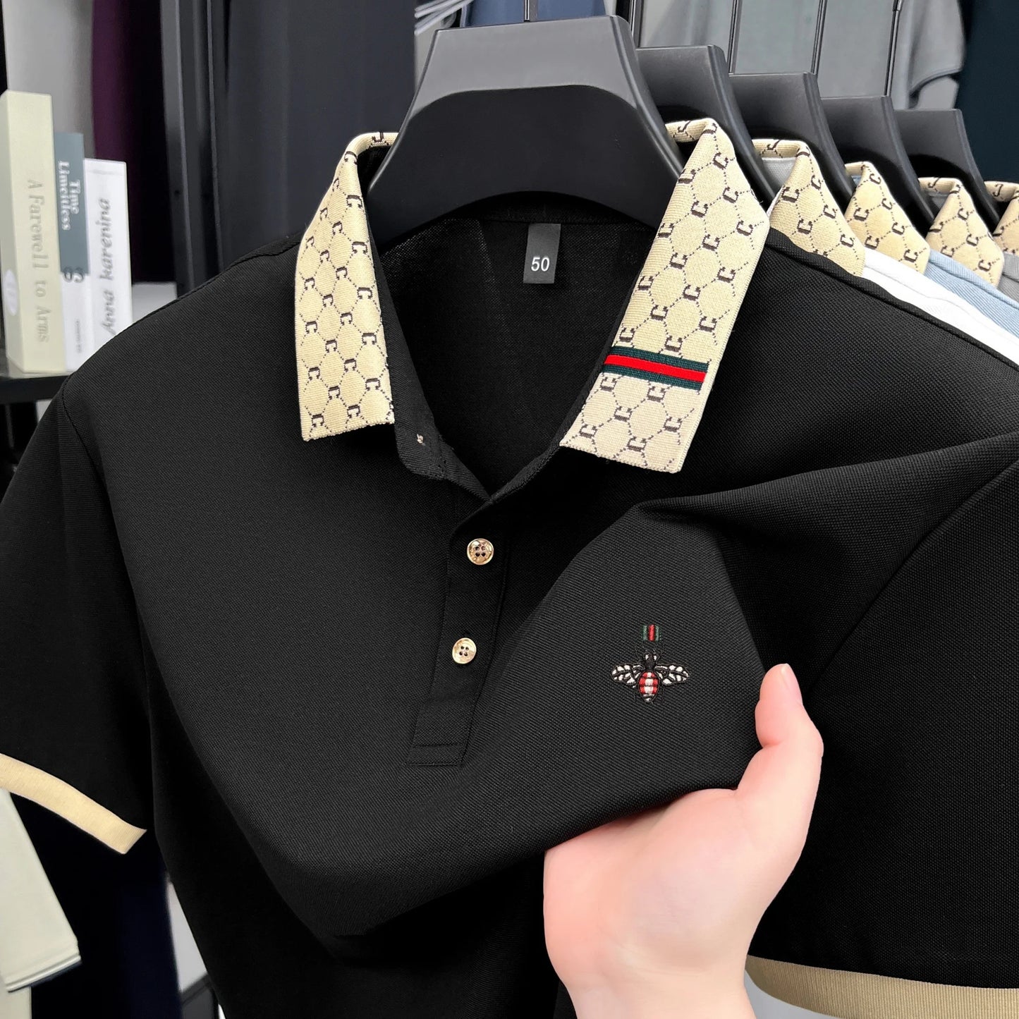 Men's Embroidered Jacquard Polo Shirt – Summer Style