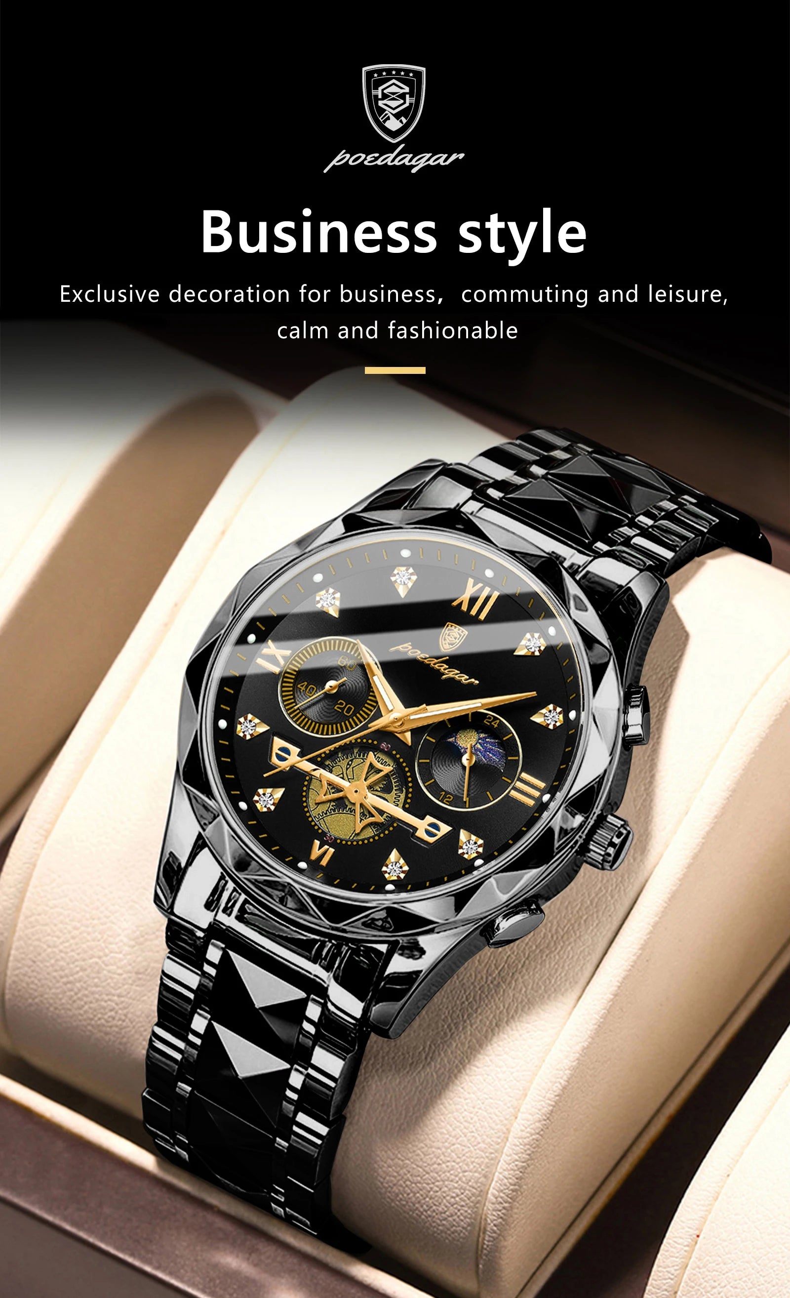 POEDAGAR 996 Men's Luxury Chronograph Watch