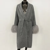 Double-Sided Wool & Fox Fur Jacket