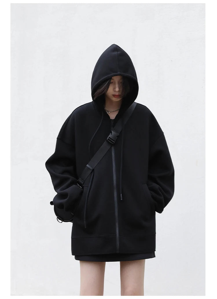 Women’s Relaxed Longline Zip-Up Hoodie