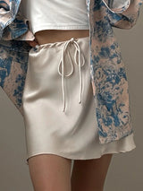 Satin Mini Skirt – Women's Elegant A-Line