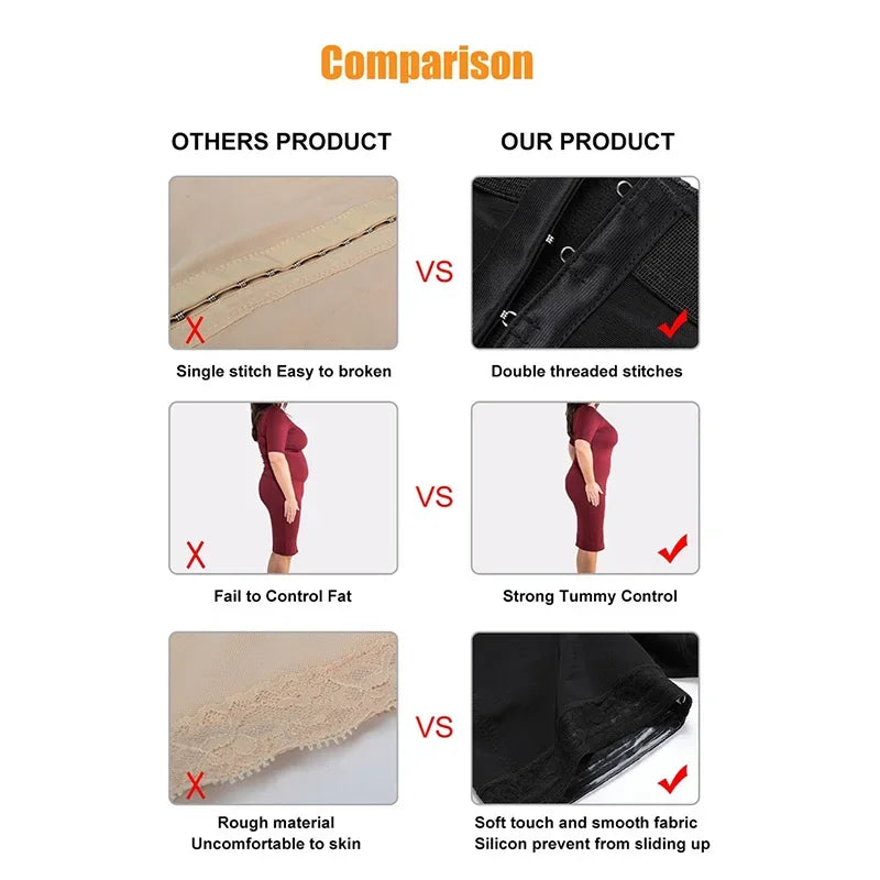 USA-Made Fajas Colombianas: High-Waist Tummy Control & Butt Lifter Shapewear