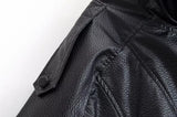 HH 2026 Women Trend Pu Leather Black Coats Stand Collar Long Sleeve Zipper Jacket Woman Fashion Vintage High Street Pu Jackets