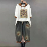 Jeans Set Women Denim Pants Two Piece Set 2025 New Loose Plus size Casual Suit Female Fashion Hooded Printed Jeans Sets