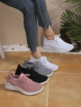 Women's Flying Woven Breathable Mesh Sneakers Soft Sole Lightweight Casual Sports Running Shoes for Daily Wear