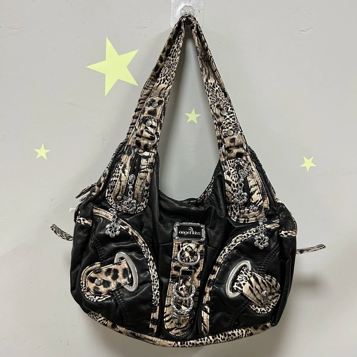 Women Handbags Fashion Leopard Shoulder Bag Large Tote Top-handle Shopping Pack Multifunctional Satchel Lady Hobos  Big Purse