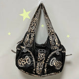 Women Handbags Fashion Leopard Shoulder Bag Large Tote Top-handle Shopping Pack Multifunctional Satchel Lady Hobos  Big Purse