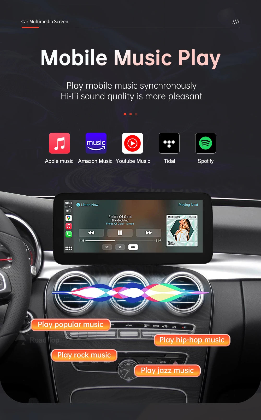 Mercedes-Benz NTG5.0 Wireless CarPlay & Android Auto Screen