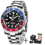 PAGANI DESIGN GMT Automatic Watch — Sapphire Crystal, 10-Bar Waterproof, 40mm